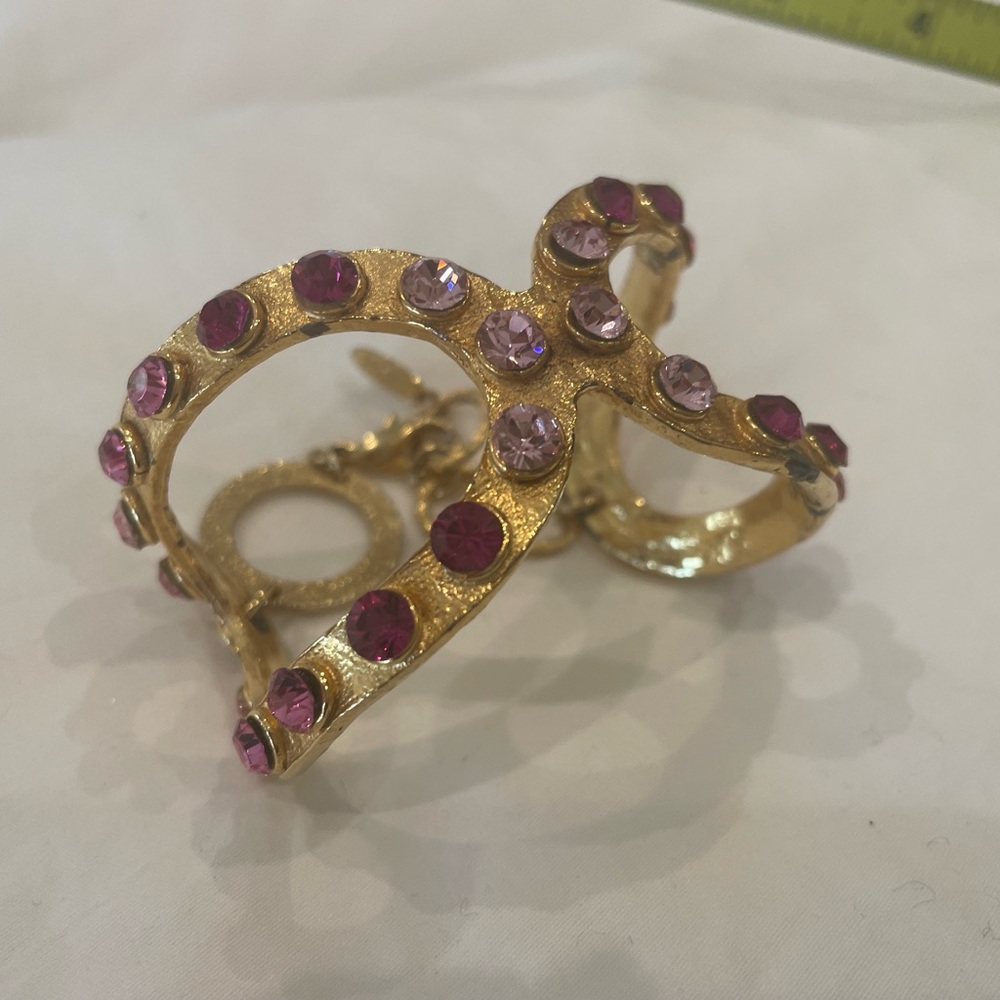 Seasonal Whispers Bracelet Tribeca NYC Pink and gold cuff